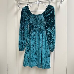 Toddler Girls Emerald Green Velour Dress SZ 4